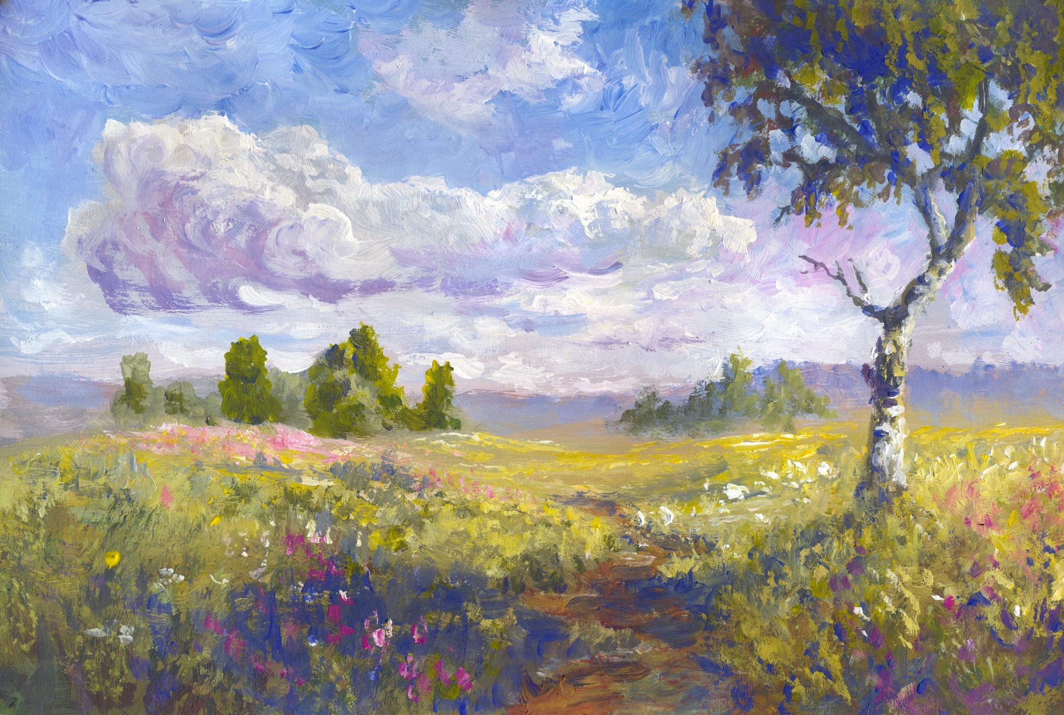 Summer countryside, painting